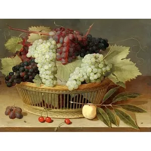 BODEGÓN VIDA UVAS I. Soreau Tile Mural Backsplash Fruit Basket Murales de pared Mármol Cerámica para fines decorativos - Product Image 1