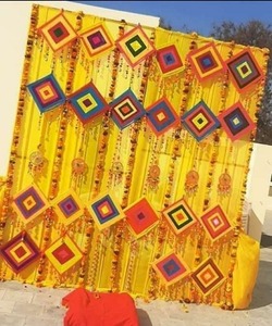 Decoraciones Colgantes con Forma de Cometa Tradicional para Bodas, Haldi, Mehndi, Telón de Fondo Floral, Decoraciones de Pared para Templos, Diwali, Eid - Product Image 4