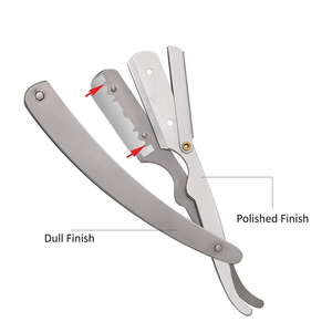 มีดโกนหนวดสำหรับร้านตัดผมด้วยมือด้ามจับกันลื่นที่โกนหนวดตรงทำจากสแตนเลส - Product Image 2