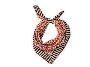 Bagru Daby Printed Hand Made Block Printed <b>Bandanas</b> Red And <b>Black</b> Color <b>Bandanas</b> For Women Hair, <b>Neck</b> Cover Ups Boho Style Scarf - Product Image 2