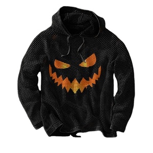 เสื้อฮู้ดฮาโลวีนสำหรับผู้ชายมีฮู้ดผ้าคอตตอนมีซิปเต็มตัวปรับแต่งสายได้ - Product Image 1