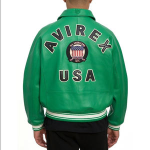 Chaquetas de hombre, chaqueta de bombardero de cuero con Forro cálido, chaqueta de avirex estilo OEM ODM con cierre de cremallera a la moda para hombre - Product Image 3