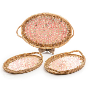Handmade Rattan Trays in Woven Design with Oval Shape Perfect for Serving Desserts <b>Sweets</b> and Snacks at <b>Birthday</b> Parties - Product Image 3