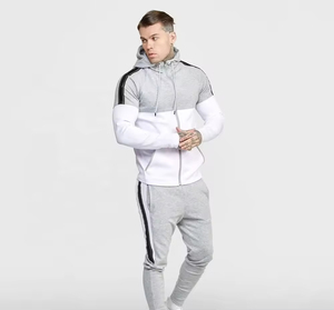 Chándal en blanco con cremallera para hombre a precio de fábrica, chándal con estampado personalizado de 100% poliéster, talla de EE. UU., fabricante de ropa deportiva al por mayor - Product Image 2