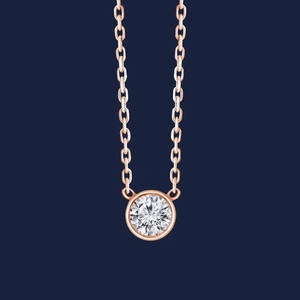 14Kt oro 0,50 Ct Lab Grown Diamond Solitaire collar solitario delicado colgante regalos para ella - Product Image 3