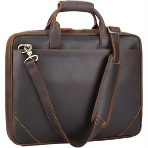 Meilleure vente Sac de bureau en cuir véritable pour hommes Sac en cuir professionnel OEM de haute qualité avec logo personnalisé - Product Image 3