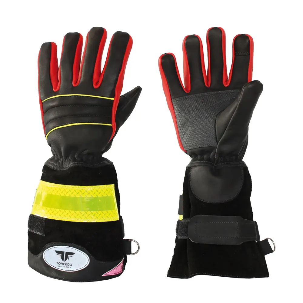 Guantes de lucha contra incendios a bajo precio superventas Guantes de lucha a prueba de calor de trabajo resistentes al fuego Guantes contra incendios