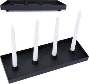 Soporte de vela hecho a mano de diseño creativo con cuatro cabezas desmontables, soporte de vela de Metal negro para decoración del hogar, iluminación, decoración artística - Product Image 6