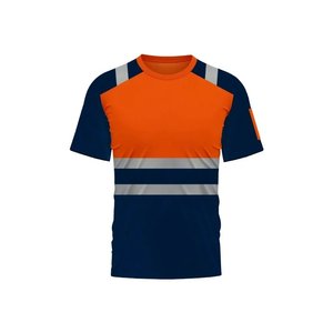 เสื้อยืดนิรภัยสำหรับผู้ชายวัสดุโพลีเอสเตอร์น้ำหนักเบาแบบมืออาชีพสำหรับทำงาน2024 - Product Image 4