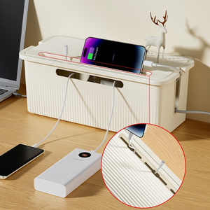 Countertop lưu trữ cáp hider hộp dây nhựa quản lý tổ chức có nắp đậy cho phòng tắm phòng khách công cụ sử dụng cho bàn - Product Image 5