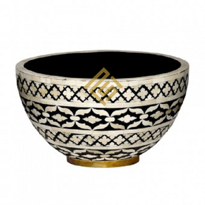 Design unique en résine d'os de corne Bol à soupe en bois de haute qualité Finition moderne Matériau naturel Décor Bols de service en métal Époxy - Product Image 3