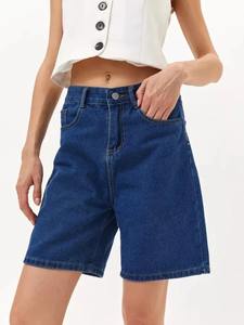 Pantalones cortos de mezclilla 2025, pantalones cortos de mezclilla verde Retro para mujer, novedad de verano, pantalones cortos coreanos de cintura alta ajustados para mujer, pantalones cortos vaqueros de moda para mujer - Product Image 2