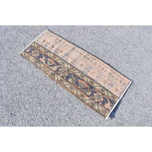 Tapis turc Kilim Vintage 1.3 X 3.2ft marron Beige Patchwork Design tapis de jute en laine tissée plate pour adolescent Rectangle couloir Latex - Product Image 2