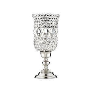 เชิงเทียนโลหะประกายคริสตัลประดับโต๊ะสำหรับงานแต่งงานที่วางเทียนพายุเฮอริเคนที่วางเทียนเงิน - Product Image 1