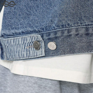 Brand New <b>Patchwork</b> Stripe Denim <b>Jacket</b> with Embroidered Print College Ready Casual Wear Trendy Street Style - Product Image 5
