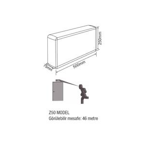 ไฟส่องป้ายทางออกฉุกเฉินแบบสองด้าน รุ่น Z ขนาด 75 x 500 x 250 มม. หลอดไฟ LED 220V สำหรับภายนอกอาคาร มาตรฐาน IP65 - Product Image 3