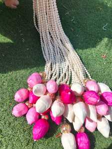 พวงมาลัยดอกบัวแบบดั้งเดิมของอินเดียที่แขวนติดผนังพร้อมดอกตูมไม้โซล่าสำหรับตกแต่งบ้านและงานเลี้ยง - Product Image 2