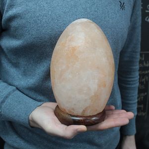 Wholesale <b>Eco</b>-Friendly Pink Himalayan Salt Lamp Carved <b>Egg</b> Decoration with Geometrical Shapes Polished Natural Crafts Love Style - Product Image 5