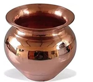 Lota de cobre puro ecológico hecho a mano con tapa, equipo de cocina para el hogar, hinduismo, reglas de entrada para el hogar nupcial, Lota - Product Image 6