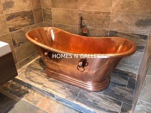 Recién llegado, bañera caliente de cobre moderna y elegante, construcción de Metal sólido, diseño único para uso en el baño de adultos - Product Image 5
