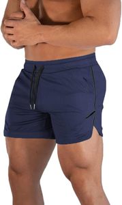 Short d'entraînement décontracté pour hommes 100% polyester pantalon d'entraînement athlétique léger pour la course et la musculation motif solide - Product Image 4