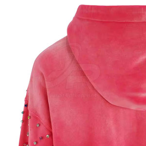 เสื้อฮู้ดผู้ชายแบบแห้งเร็ว ประดับเพชรเทียม สีพื้น เสื้อฮู้ดผู้ชายประดับเพชรเทียม ราคาถูก - Product Image 5