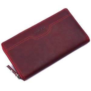Modern Designer Women's Luxury Genuine Leather <b>Wallet</b> Stylish <b>Zipper</b> Closure with RFID Protection and Polyester Lining - Product Image 1