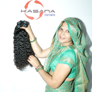 100% Naturel Machine Double Trame Extensions De Cheveux Humains Brut Double Dessiné Noir Femmes Bouclés Vague Bundle Indien Cuticule Aligné - Product Image 2