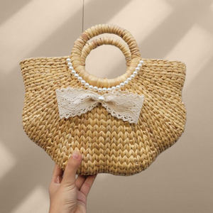 Vente en gros de sacs à main en jacinthe d'eau écologiques en paille pour femmes Vente en gros de sacs à main en paille et rotin avec logo personnalisé du Vietnam Vente en gros - Product Image 5