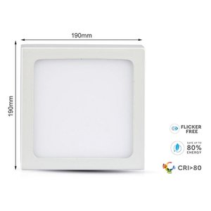 Pannello a LED sottile plafoniera da soffitto quadrato montaggio 190x190x24mm 18W 3000K SKU-4919-illuminazione/plafoniera - Product Image 1