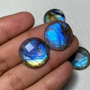 ชุดอัญมณีหลวมสีฟ้าลายกุหลาบไฟลาบราดอไรต์สีฟ้าไฟสีฟ้าธรรมชาติสีดำสีรุ้งสำหรับทำเครื่องประดับ - Product Image 1