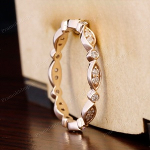 Authentique 2.5mm coupe ronde laboratoire diamant cultivé IGI certifié bague de mariage ensemble de broches pour fête bague de mariage classique - Product Image 2