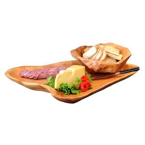 Ensaladera rústica de madera de acacia para comidas de picnic, comida saludable y hermosa decoración de mesa - Product Image 2