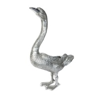 Élégant grand seau à glace et refroidisseur à vin en aluminium plaqué argent, fait main, en forme de cygne, moderne, pour les fêtes et le vin