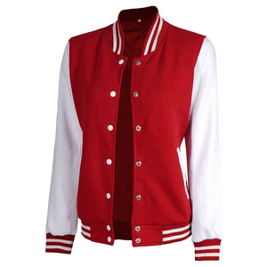 Custom Made Breathable OEM Cheap Price KATBROS INDUSTRY Women's Casual Long Sleeve Woolen Windproof Varsity Jacket Bomber - Product Image 5