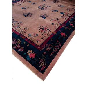 Pechino Blue Hand Knotted Wool Rug Floral Pattern <b>3D</b> Rugs for Home for Living Room Hallway Entryway Rectangle <b>Puzzle</b> Pae-5441 - Product Image 2