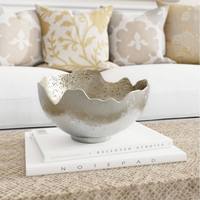 WB INC Juego de Tazones Modernos de Aluminio Dorado, Artesanía Metálica, Decoración Navideña para el Hogar, Restaurantes y Hoteles, Estilo Artístico