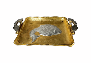 Bandeja DE SERVICIO DE ALUMINIO hecha a mano personalizada de venta superior con mango de Metal últimas bandejas de almacenamiento al por mayor para regalos de Ramadán y Navidad - Product Image 6