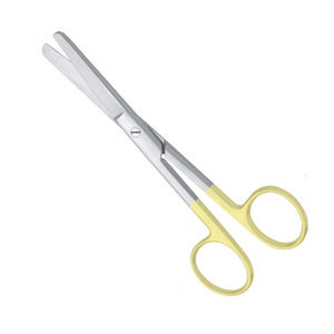 Vente en gros de ciseaux chirurgicaux manuels, tranchants émoussés TC, demi-doré, coupe de point de pansement opératoire en acier inoxydable - Product Image 1