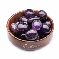 Top Grade Bulk Sale Natürliche lila Amethyst geschnitzte Kristall getrommelte Steine Halbe del stein Handwerk für Feng Shui Heilung