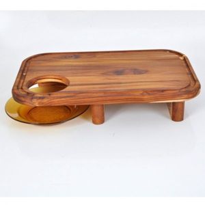 Planche de service en bois de qualité faite à la main planche à fromage durable planche à découper planche à découper en bois d'acacia avec poignée - Product Image 2