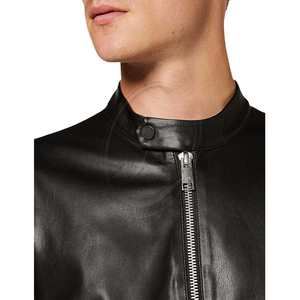 Veste en cuir grande taille Eco à fermeture éclair intégrale pour hommes fabriquée à partir de matériaux de haute qualité personnalisés - Product Image 5
