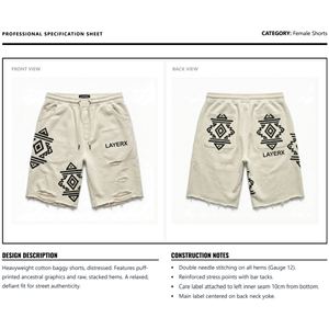 Shorts Bermuda de Algodón Ecológicos Personalizados para Mujer, Corte Regular, Cintura Alta, Cierre con Cordón, Estilo Desgastado, Ropa Deportiva Informal para Calle - Product Image 6