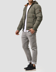 Chaqueta de Plumón Cortavientos Cómoda de Alta Calidad, Chaqueta Informal para Hombre al por Mayor OEM, Chaqueta con Logotipo Personalizado Estampado para Hombre - Product Image 2