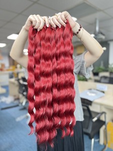 Cheveux vietnamiens bruts 100% ondulés naturels bruts non traités si soyeux et lisses 100% cheveux humains couleur rouge ondulés naturels - Product Image 3