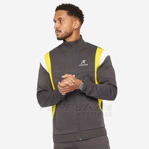 Chaqueta de entrenamiento de pista para hombre con cremalleras laterales con dobladillo de cola caída y detalles sutiles de puño Chaqueta de rendimiento para hombre - Product Image 1