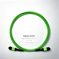 Kabel Patch Fiber Optik MPO MTP Ribbon High Density, Kabel Jumper Fiber Optik Low Loss untuk Solusi Jaringan Pusat Data
