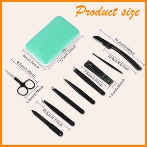 Juego de Herramientas de Belleza de Acero Inoxidable de 9 Piezas, Kit de Pinzas para Cejas con Cortaúñas, Removedor de Cutículas, Depilación Facial - Product Image 2
