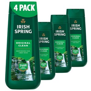 Gel douche Irish Spring Original Clean pour hommes, rafraîchissant et hydratant, fraîcheur 24h, nettoie le corps, les mains, le visage, toutes les peaux - Product Image 1