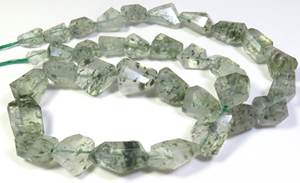 Perles de quartz rutile naturel taillées en forme de galet, brin de 16 pouces, quartz rutile vert facetté, 9-17 mm, en vrac pour la création de bijoux - Product Image 5